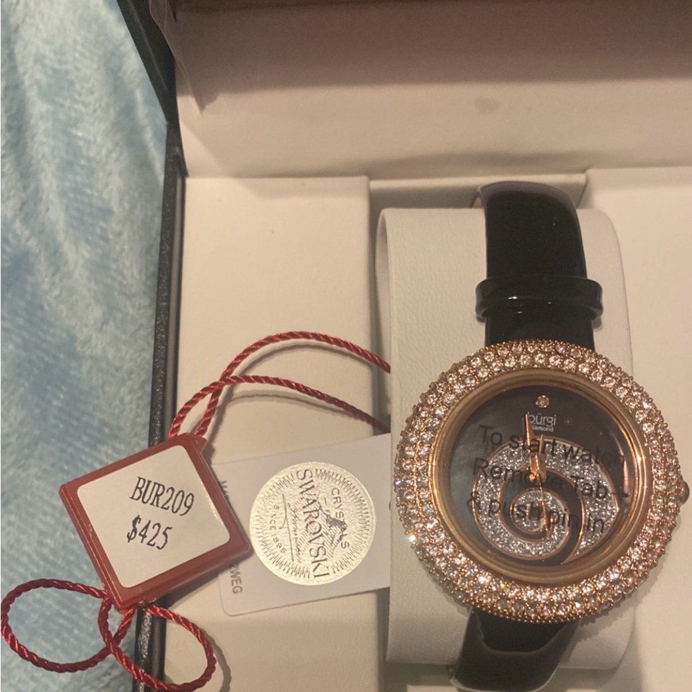 NWT Ladies luxury embedded Swarovski Krystals croc leather straps - Picture 6 of 12